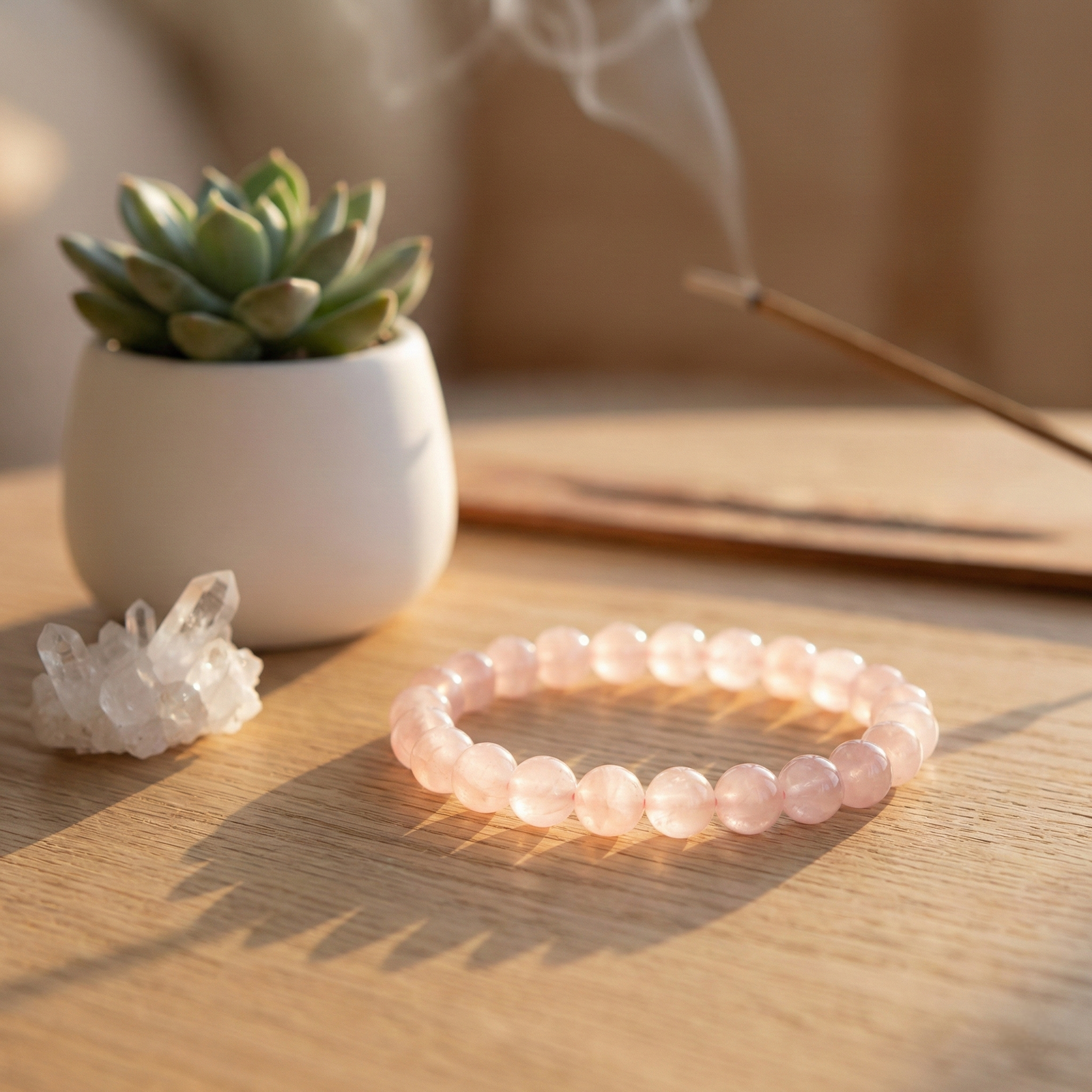 rq7 Rose Quartz | Love Stone Bracelet - Image 1